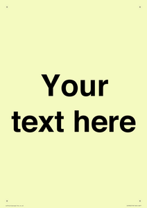 Custom plain information sign. Black text